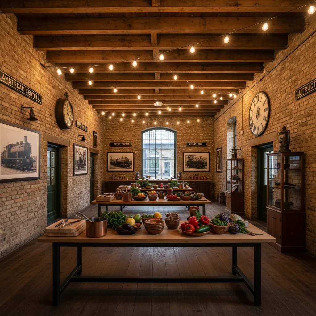 Het sfeervolle interieur van Het Kookstation met historische details